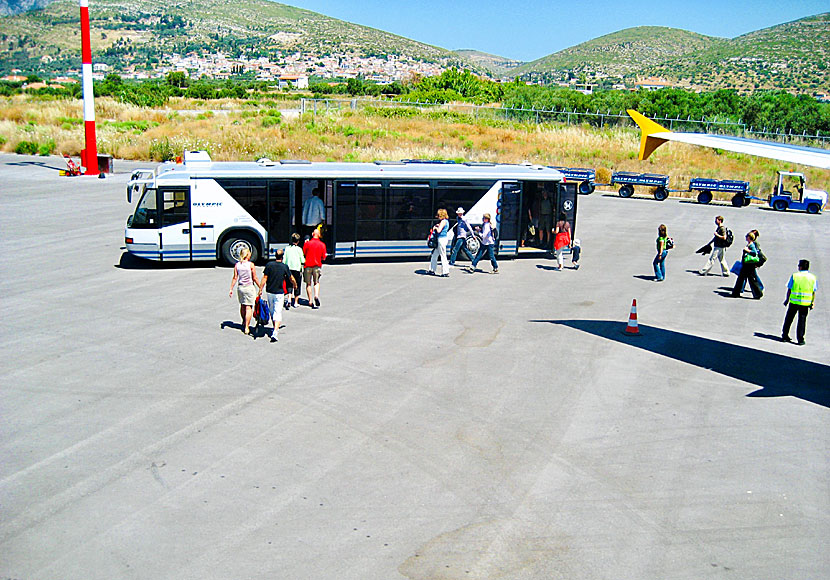 Samos flygplats nära Chora och Pythagorion.