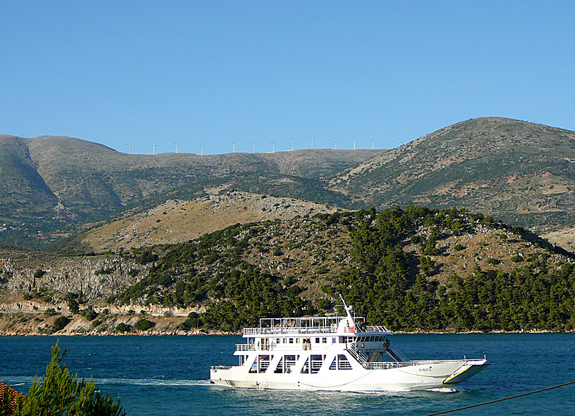 Greek ferries, boats and catamarans. Ainos. Argostoli. Kefalonia. 