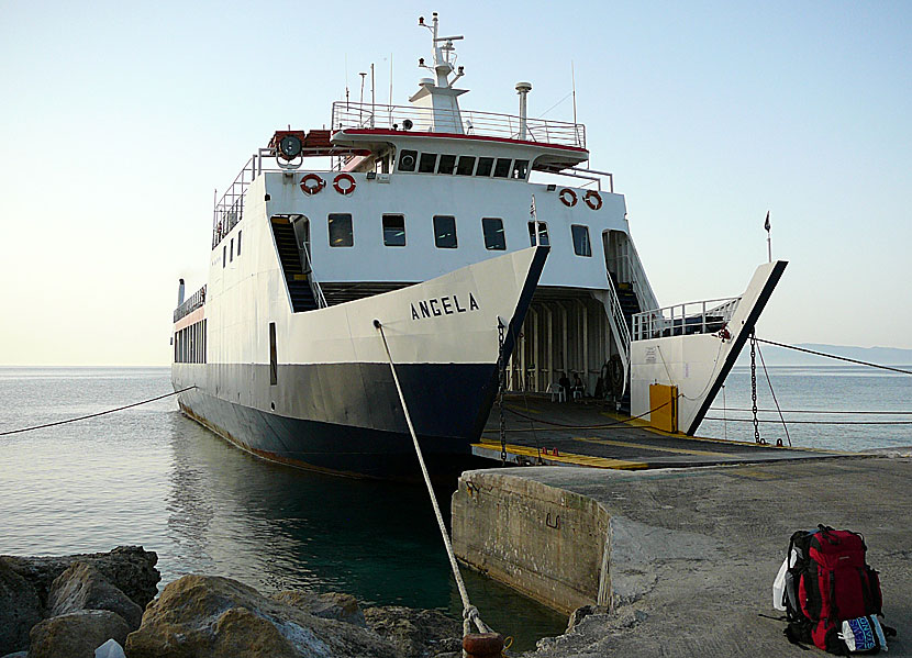 Greek ferries, boats and catamarans. Angela. Pesada. Kefalonia. 