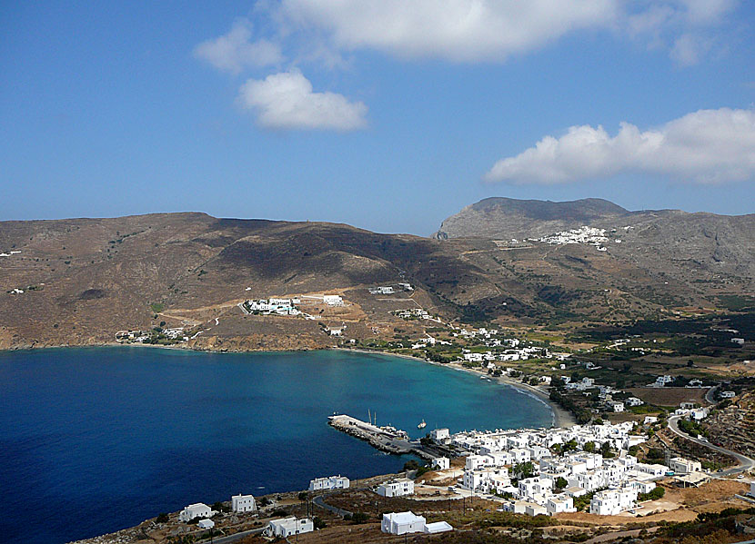 Utsikt över Egiali och Tholaria från Potamos på Amorgos.