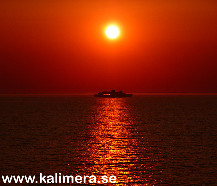 F&auml;rja p&aring; v&auml;g mellan Chios och Lesbos.