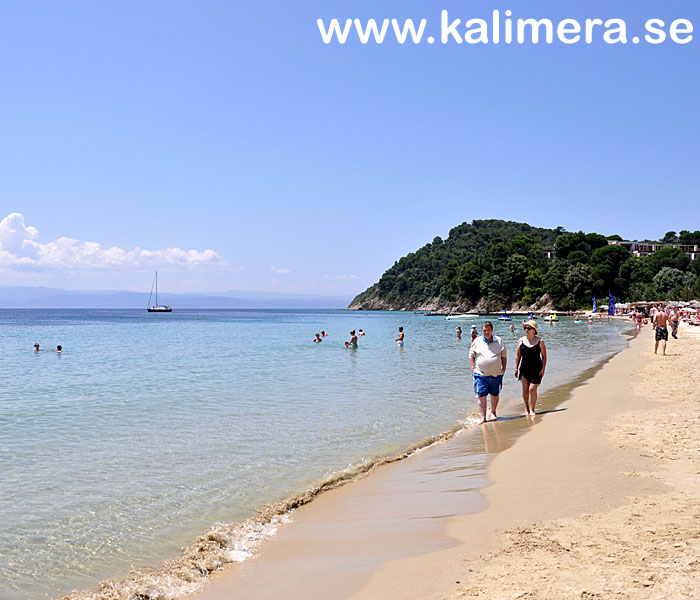 Koukounaries beach p&aring; Skiathos.