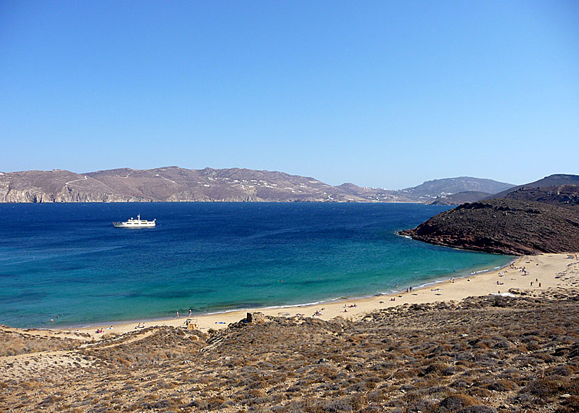 Agios Sostis beach på Mykonos.