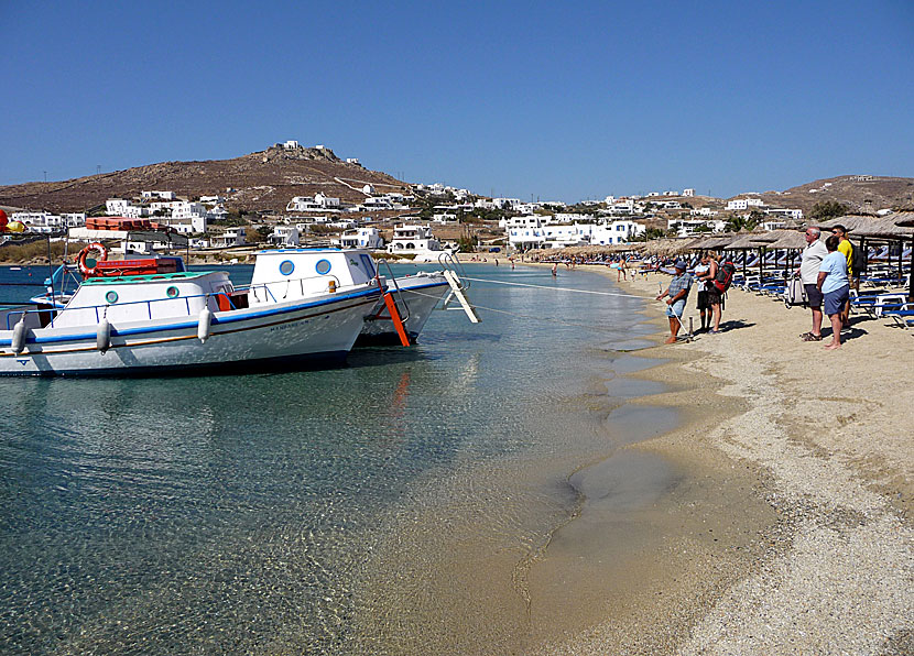 Ornos beach på Mykonos