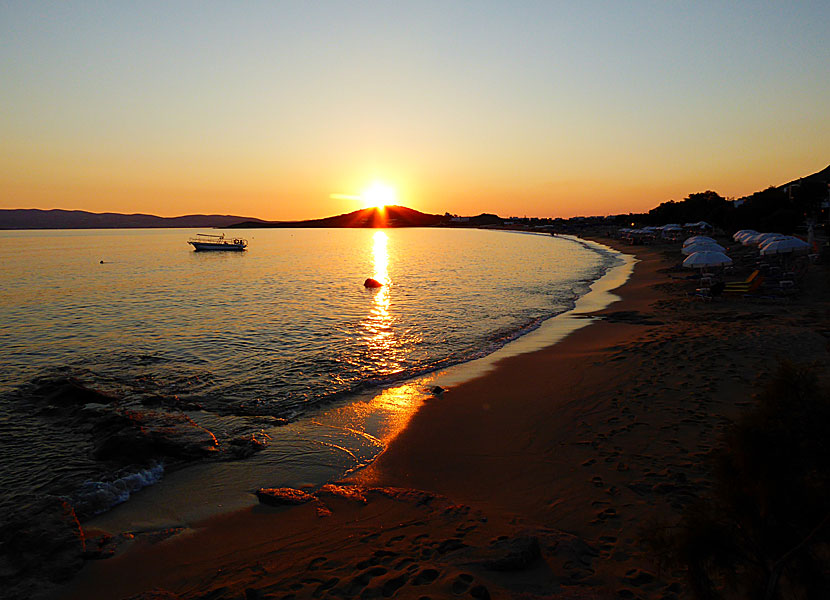 Solnedgång vid Agios Prokopios på Naxos.