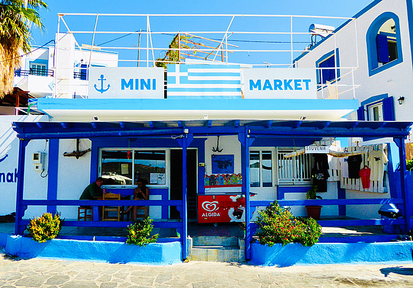 Supermarket och Minimarket på Agathonissi i Grekland.