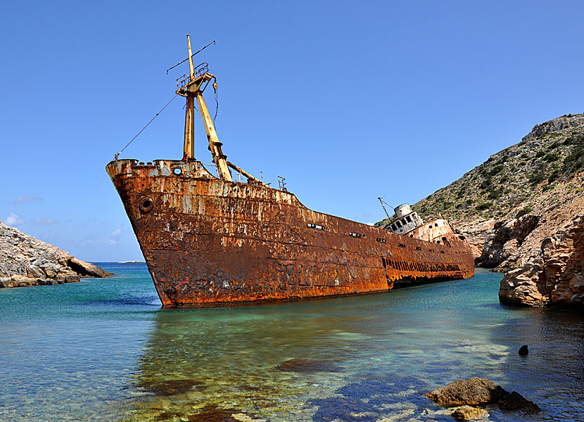 Skeppsvraket Olympia på Amorgos.