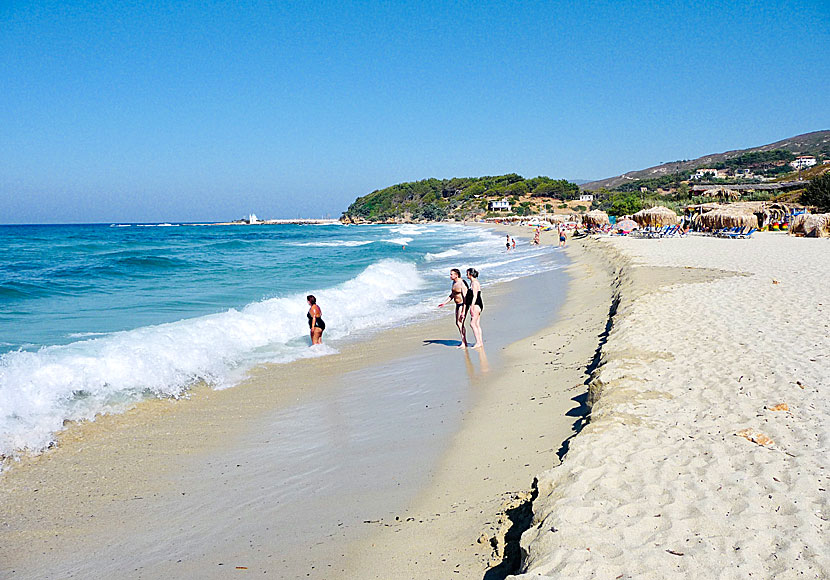 Sandstranden Messakti är den längsta och bästa stranden på Ikaria. 