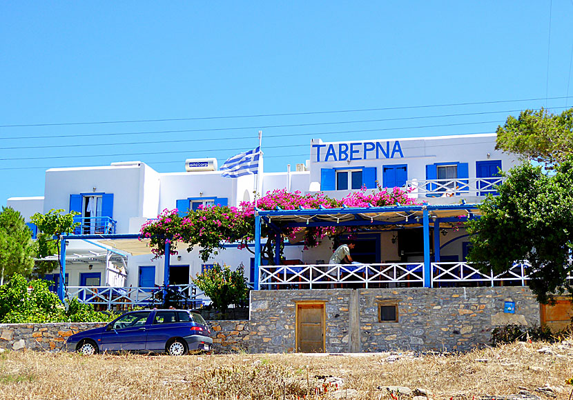 Pension Maistrali i hamnen Agios Georgios på Iraklia.