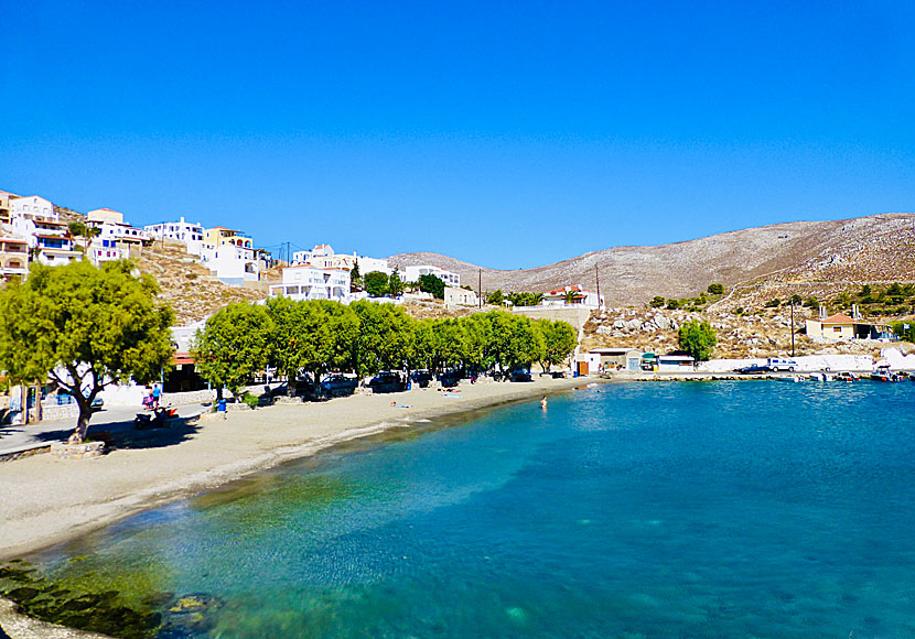 Stranden i Vlychadia på Kalymnos.