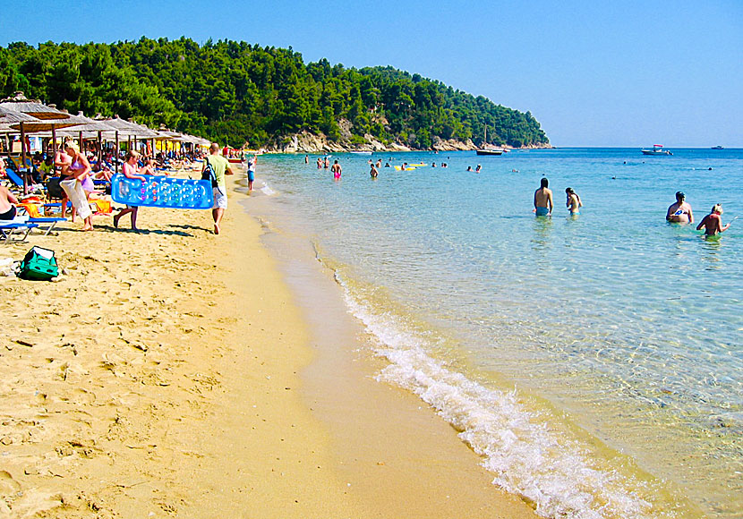 Vromolimnos beach på Skiathos i Grekland.
