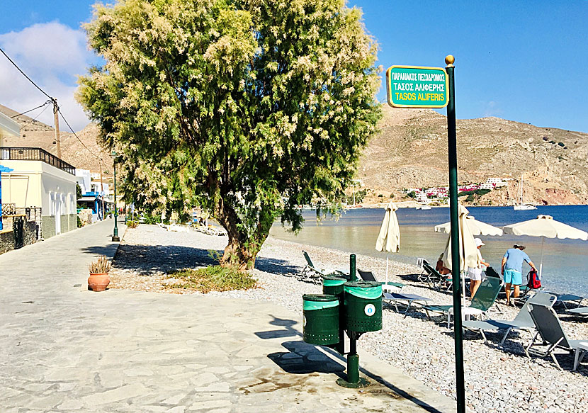 Strandpromenaden i Livadia är döpt  till Tasos Aliferis street efter den populära doktorn och borgmästaren på Tilos i Grekland.