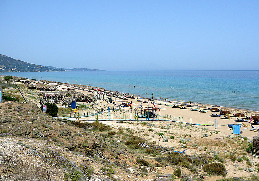 Vy över Banana beach på Vassilikoshalvön.
