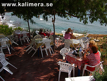 Taverna Under the trees 1 kilometer norr om byn Finiki. Karpathos.