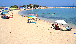 Stavros beach Akrotirin niemimaalla Chanian l&auml;hist&ouml;ll&auml;.