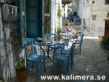 Taverna To Xyma i Chora p&aring; Amorgos.