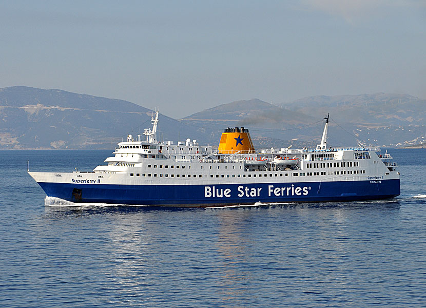 Greek ferries, boats and catamarans. Superferry 2. Andros. Rafina.