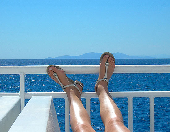 Blue Star Ferries mellan Amorgos och Pireus.