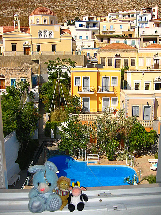 Pool på Villa Melina i Pothia på Kalymnos. 