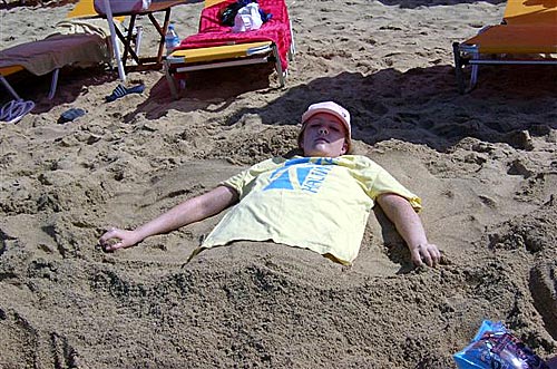 Annika p&aring; Kefalonia, Platos Gialos Beach.