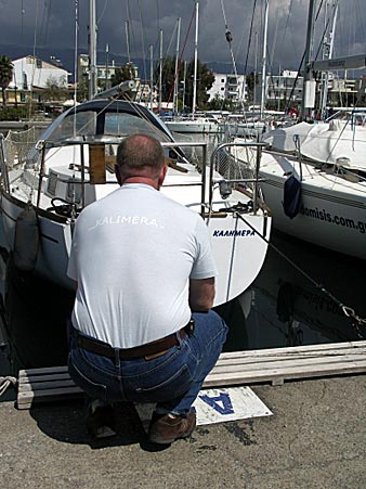 Hamnen i Kalamata p&aring; Peloponessos.