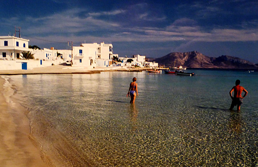 Hamnstranden på Koufonissi  i Grekland.