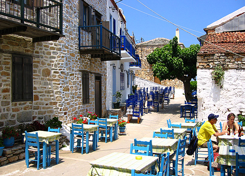 Restauranger i Chora på Alonissos.