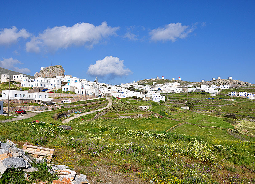 Chora på Amorgos på våren.