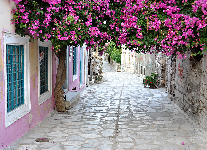 Gränder i Ermoupolis på Syros .