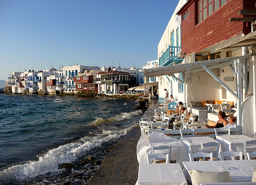 Lilla Venedig i Mykonos stad.