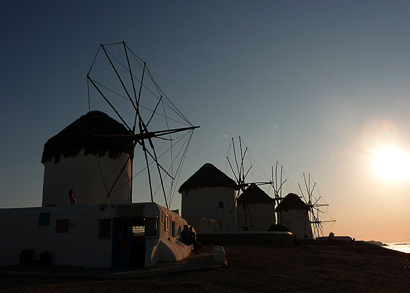 Väderkvarnarna i Lilla Venedig på Mykonos .