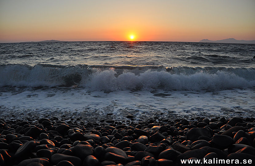 Solnedgången sedd från Cholhaki beach på Nisyros.