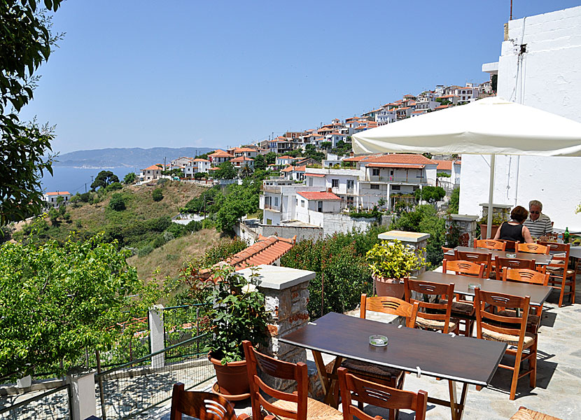 Restauranger i Glossa på Skopelos.