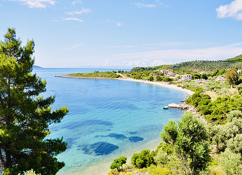 Glyfa beach nära Stena Vala på Alonissos.