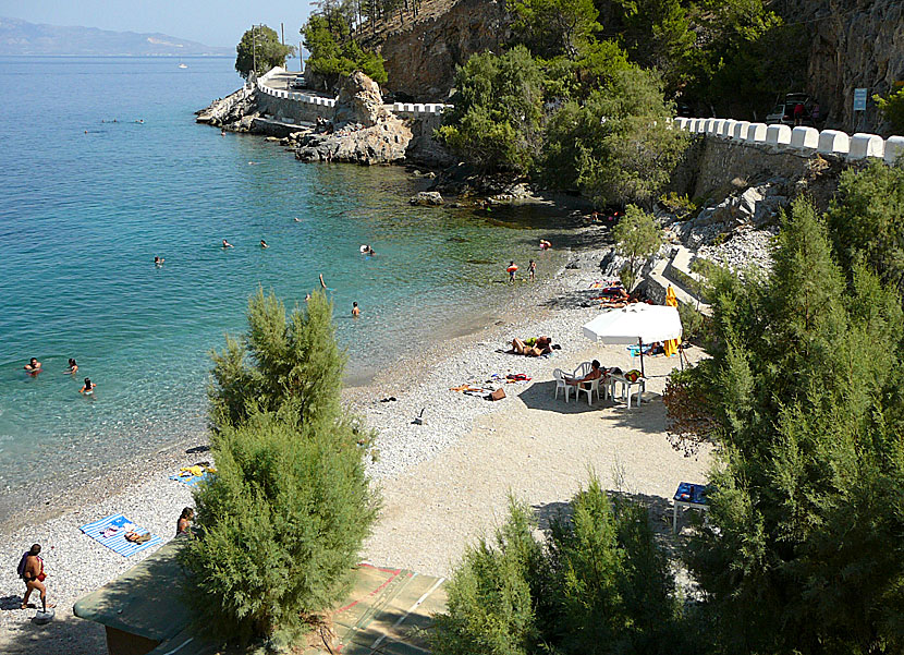 Gefyra beach nära Pothia på Kalymnos.