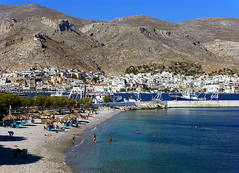 Kalymnos bästa stränder. Pothia beach.  