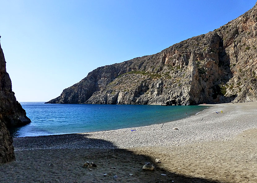 Agiofarago beach nära Zaros på Kreta.