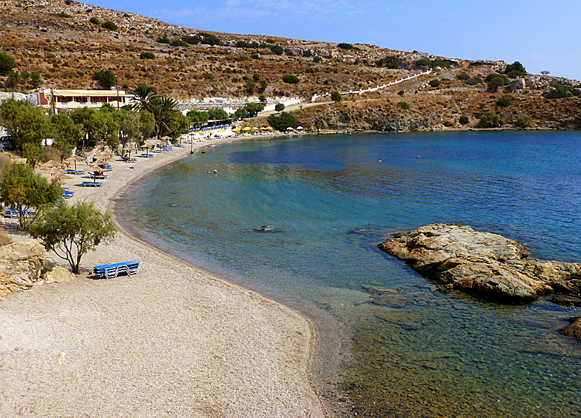Dio Liskaria beach nära Alinda på Leros.