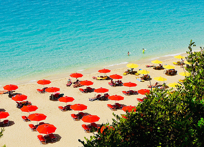 Makris Gialos beach i Lassi på Kefalonia.