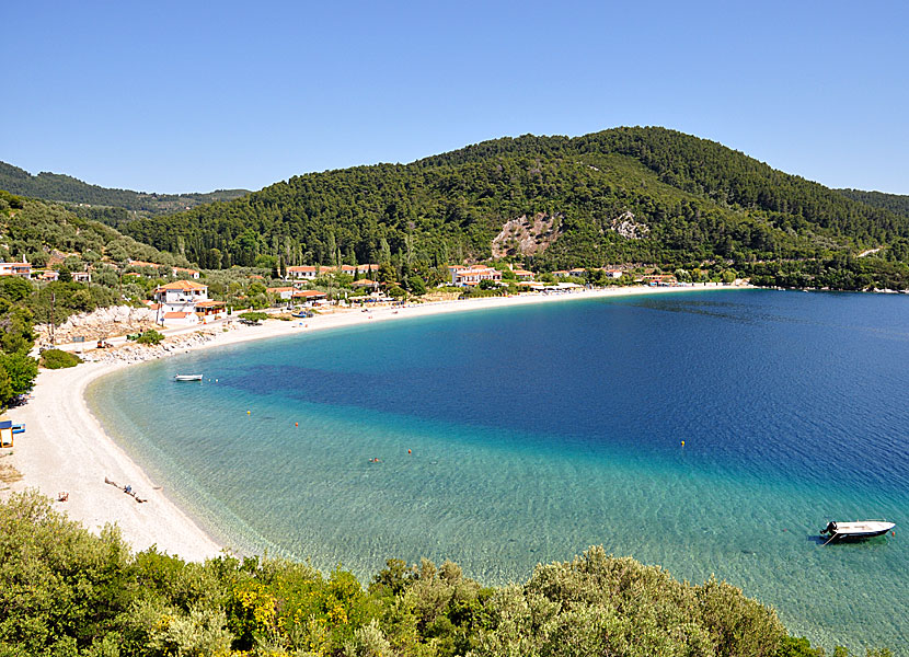 Panormos beach på Skopelos.