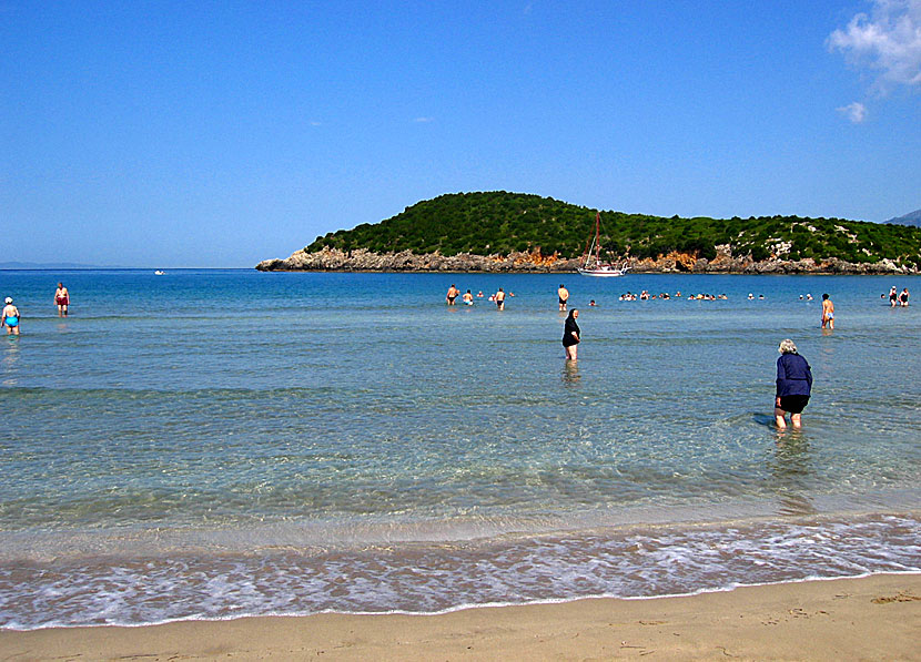 Amoudia beach 20 kilometer söder om Parga.