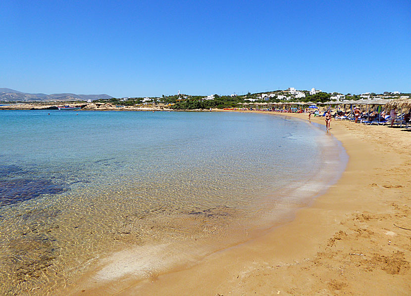 Paros bästa stränder. Santa Maria  beach.