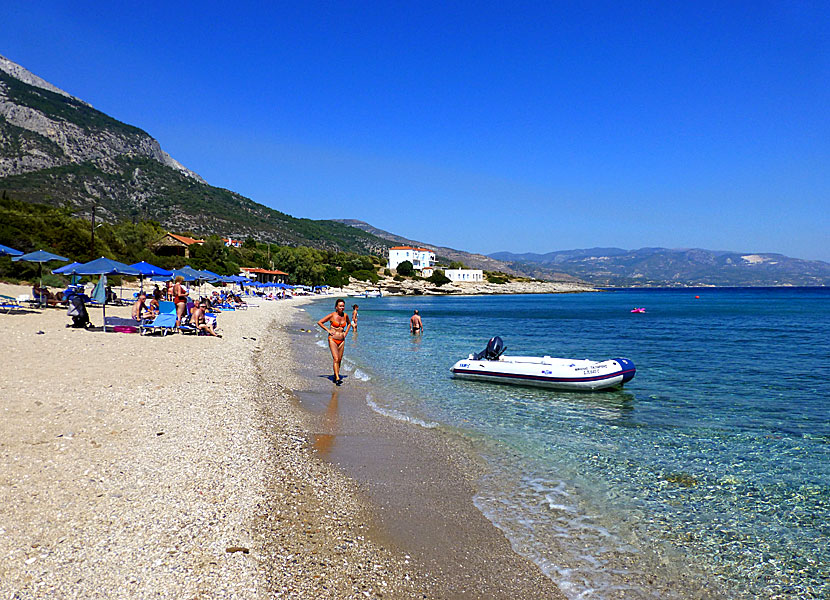 Samos bästa stränder. Limnionas beach. 