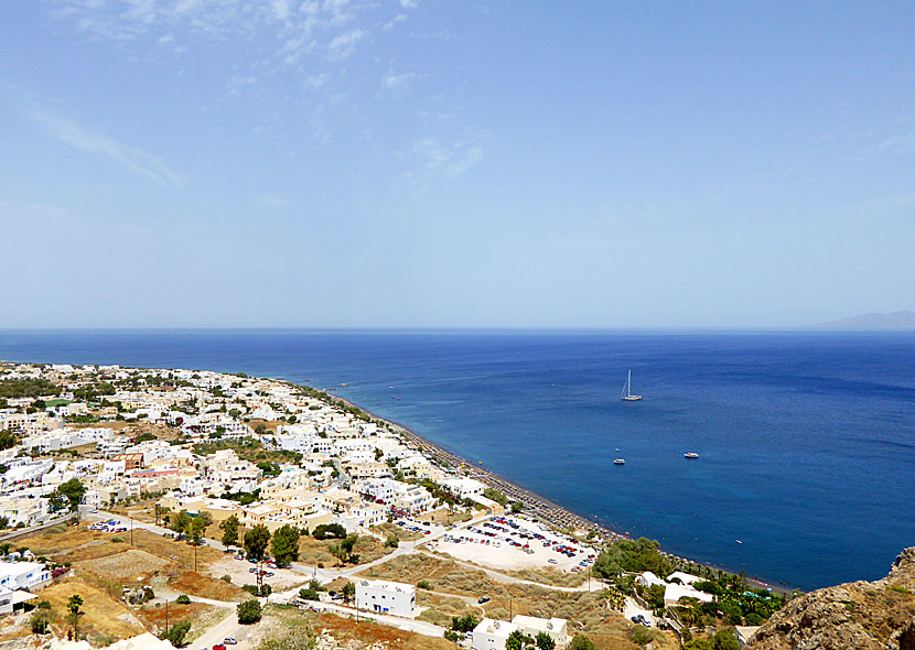 Kamari beach på Santorini.