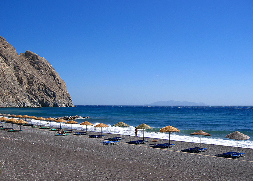 Perissa beach på Santorini