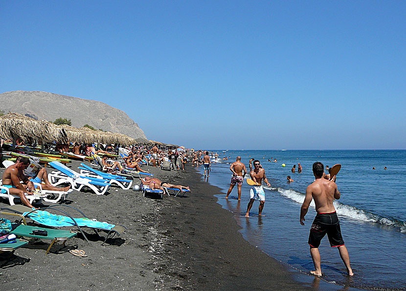 Perivolos beach på Santorini