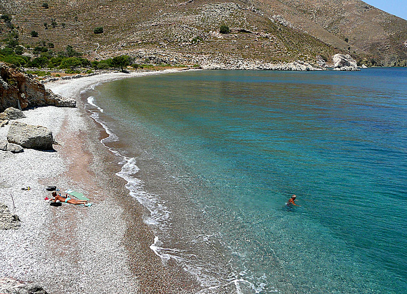 Tilos. Lethra. Red beach.