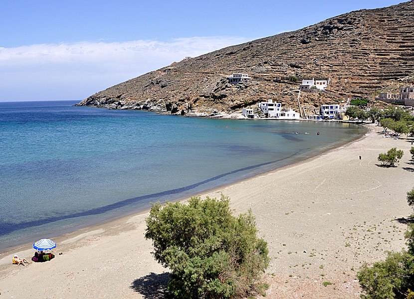 Rochari beach nära Panormos på Tinos.