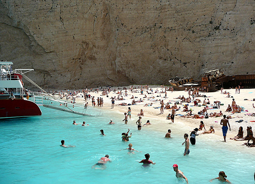 Shipwreck beach på Zakynthos.