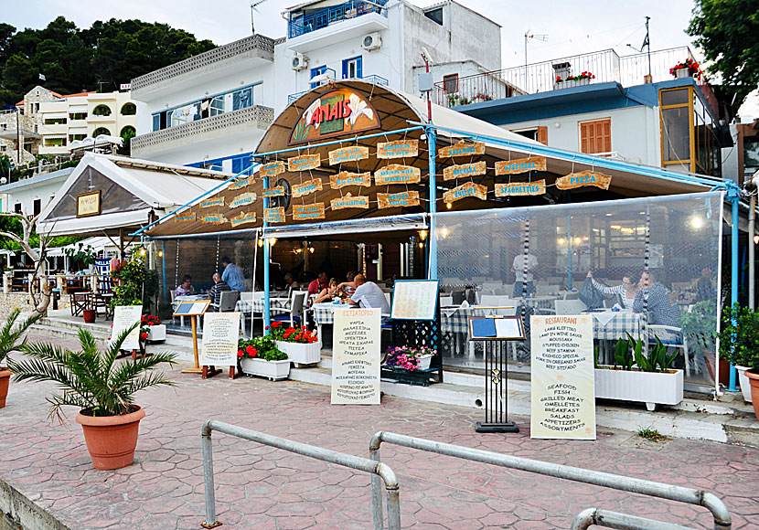 Restaurant Anais i Patitiri på Alonissos.